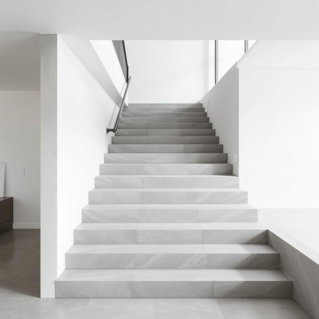 Grey limestone staircase
